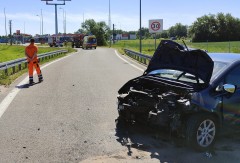 Uderzył w bariery energochłonne, kierowca był pijany [AKTUALIZACJA]