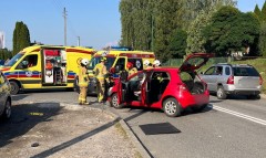 Zderzenie motocykla z osobówką [Nagranie z wypadku]
