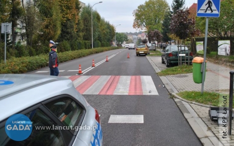 Potrącenie pieszej na przejściu