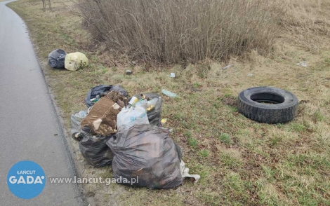 Wyrzuciła śmieci przy drodze