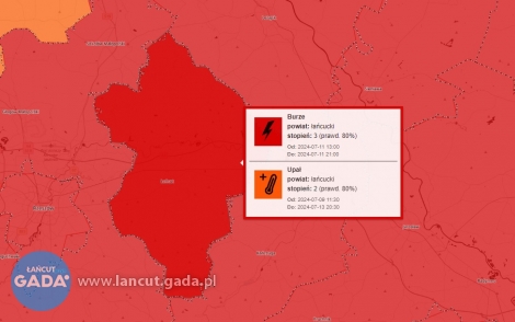 Ostrzeżenie 3. stopnia dla powiatu