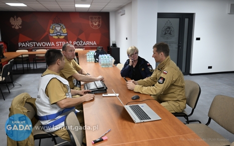 Sztab akcji w KP PSP w Łańcucie