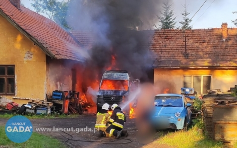 Pożar auta w Wysokiej