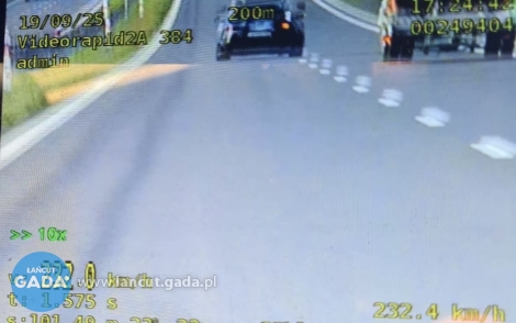 "Pędził" 232 km/h